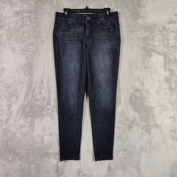 Democracy Jeans Women 10 Blue Skinny Low Rise Ab Solution Denim Stretch Pants - Picture 1 of 6